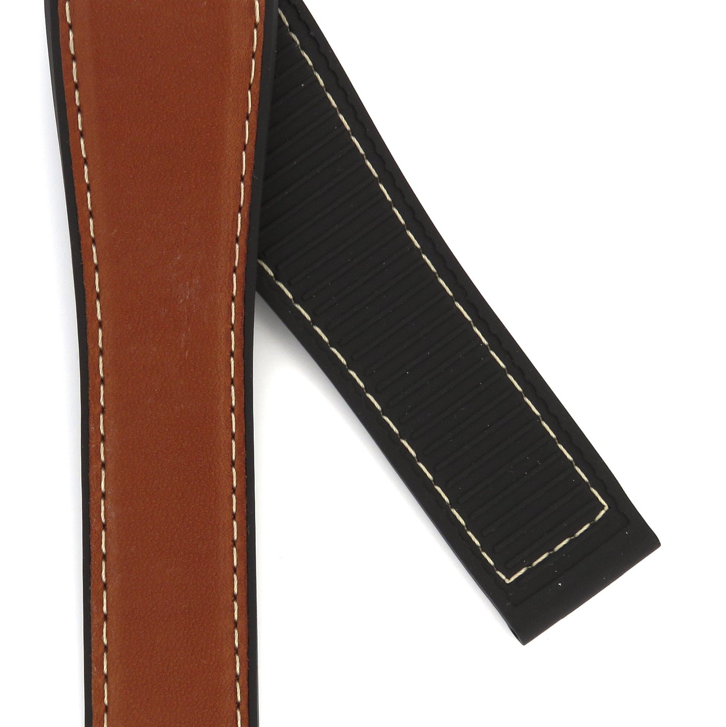 TAG Heuer Carrera FT6144 CBG2010 Black Rubber Brown Calfskin Strap 21.5mm - Genuine OEM