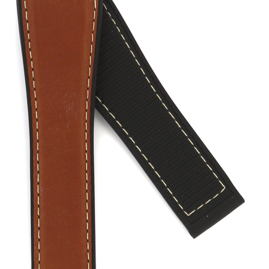 TAG Heuer Carrera FT6144 CBG2010 Black Rubber Brown Calfskin Strap 21.5mm - Genuine OEM