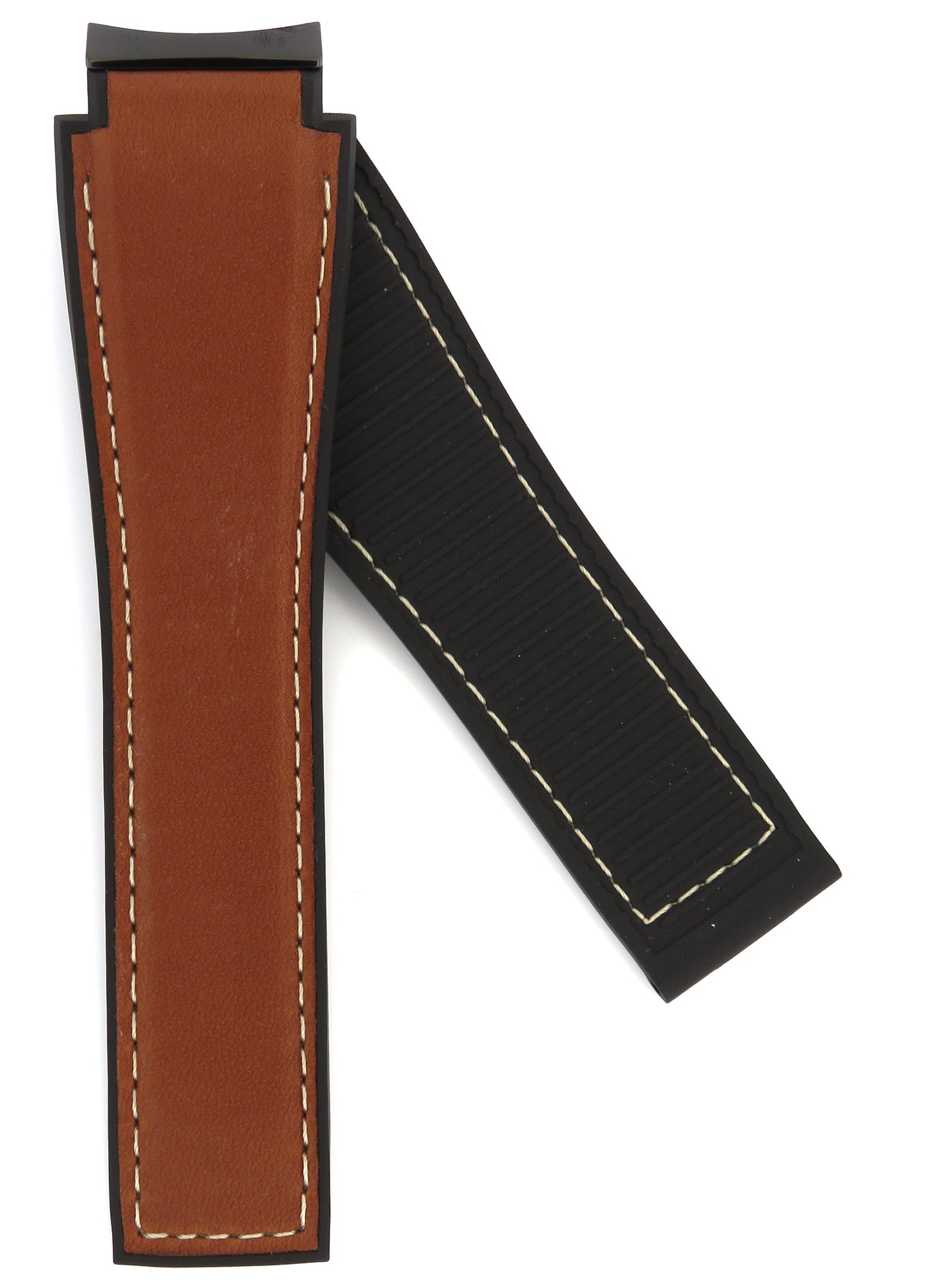 TAG Heuer Carrera FT6144 CBG2010 Black Rubber Brown Calfskin Strap 21.5mm - Genuine OEM