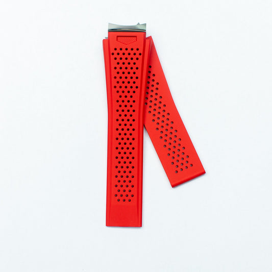 TAG Heuer Carrera FT6156 CAR201M Red Rubber Strap 21mm - Genuine OEM