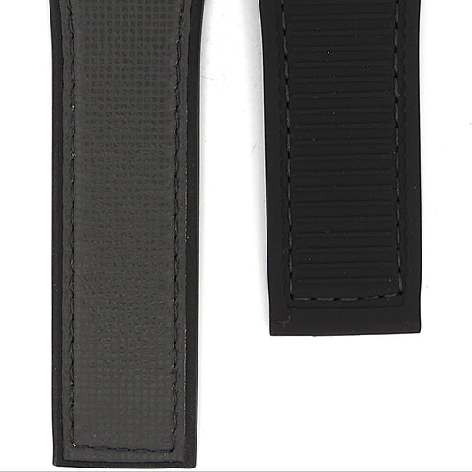 TAG Heuer Carrera FT6166 CAR5A8M Black Rubber Grey Calfskin Strap 22mm - Genuine OEM