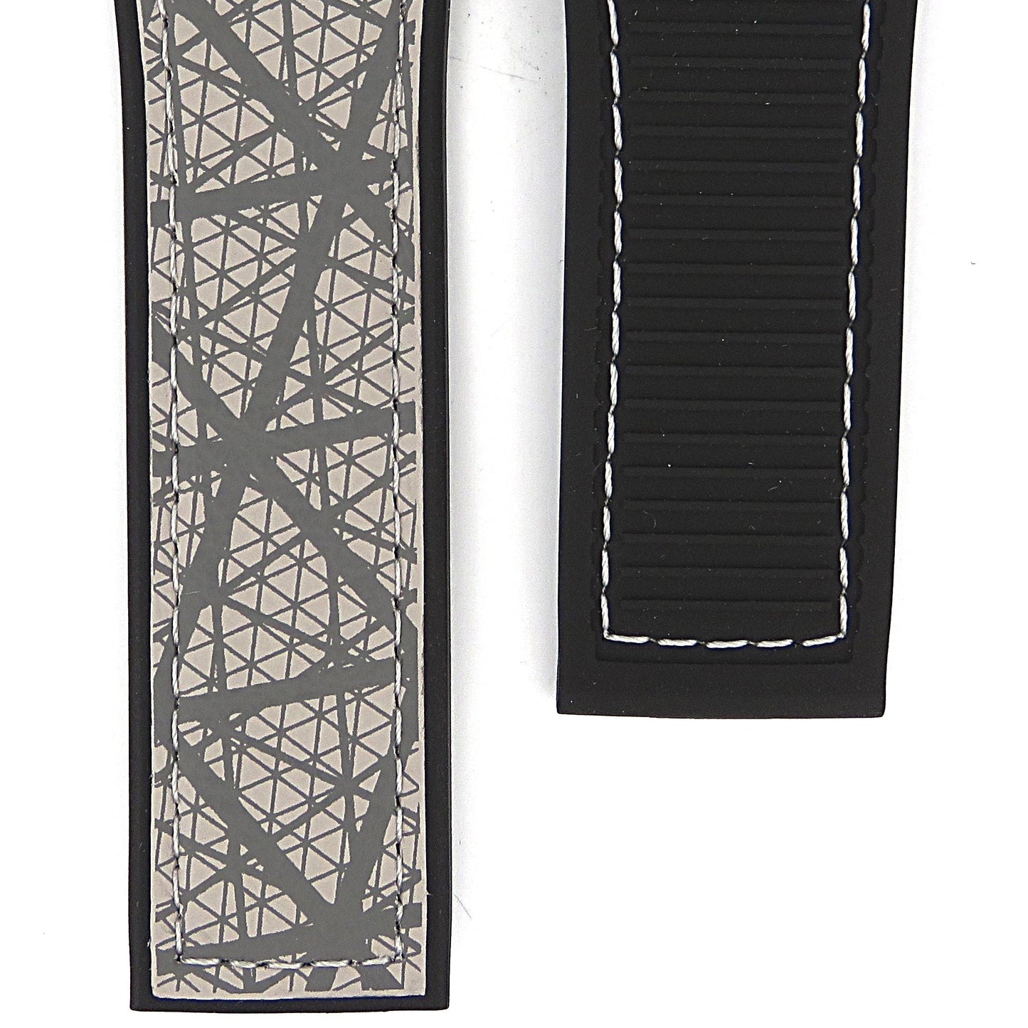 TAG Heuer Carrera FT6167 CAR5A8L Black Rubber Grey Calfskin Strap 22mm - Genuine OEM