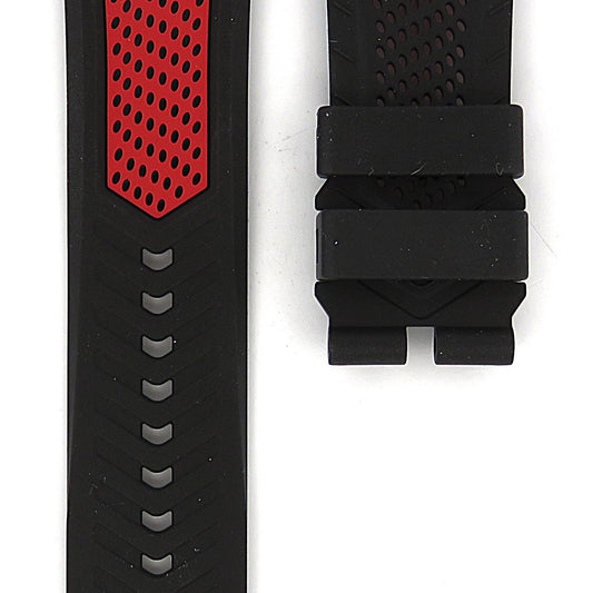 TAG Heuer Connected E5  FT8057 SBR8A10 Black and Red Rubber Strap 22mm - Genuine OEM
