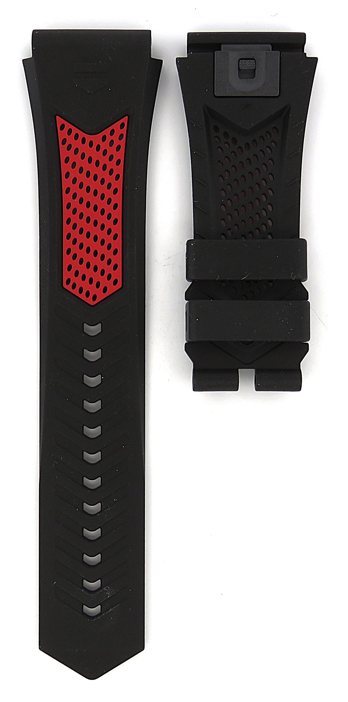 TAG Heuer Connected E5  FT8057 SBR8A10 Black and Red Rubber Strap 22mm - Genuine OEM