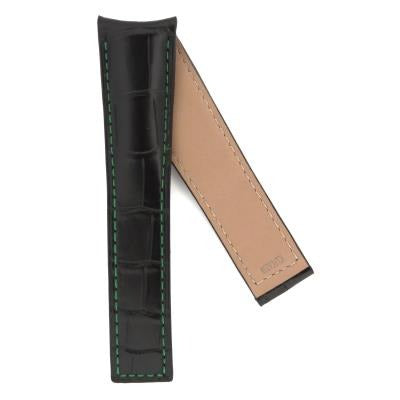 TAG Heuer Grand Carrera FC6238 WAV5114 Black with Green Stitching Alligator Leather Strap 22mm - Genuine OEM