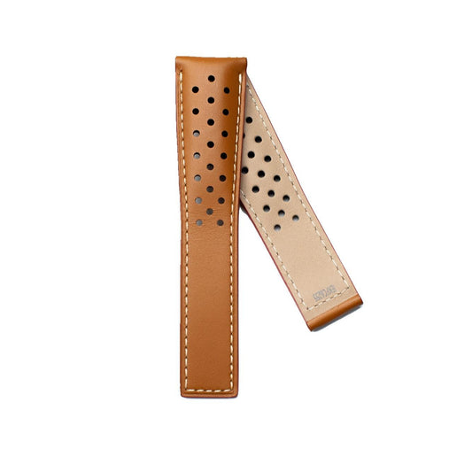 TAG Heuer Monaco CAW2110 FC6255 Brown with holes Leather Calfskin Strap 22mm - Genuine OEM
