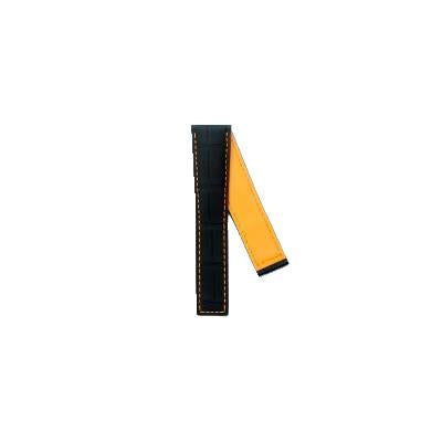 TAG Heuer Monaco CAW211K FC6311 Black with orange stitching Alligator Leather Strap 22mm - Genuine OEM