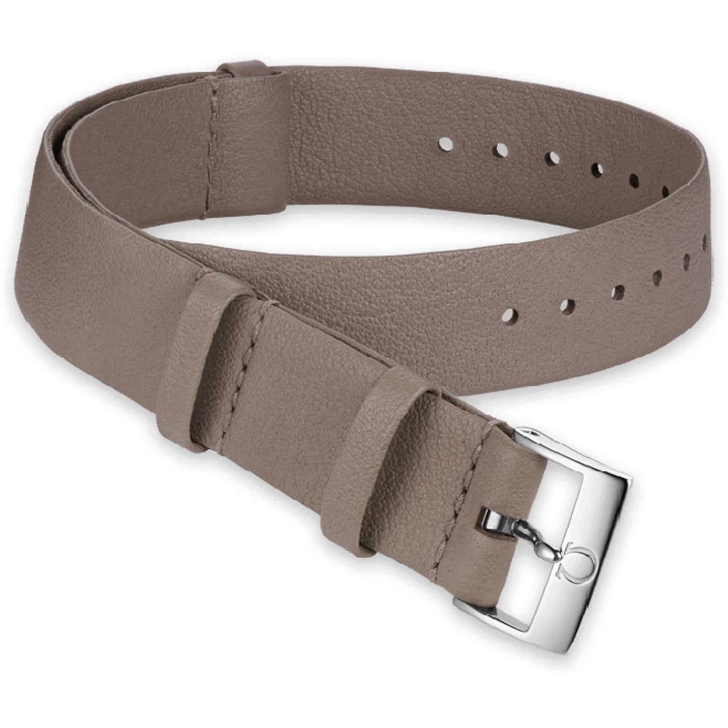 OMEGA Nylon Calf Leather Mastrotto Strap 18 mm Beige and Buckle Ref 031CUZ011421, 7613304243610 – Genuine OEM