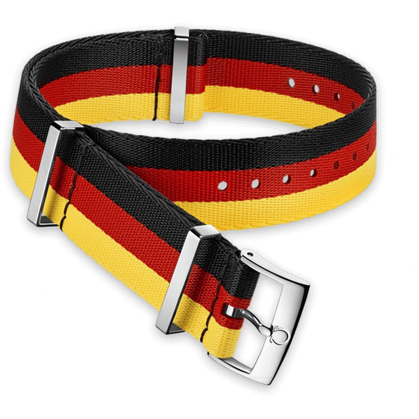 OMEGA NATO Black Red Yellow Strap 22MM Standard Buckle Ref 031CWZ010654, 7613304233291 – Genuine OEM