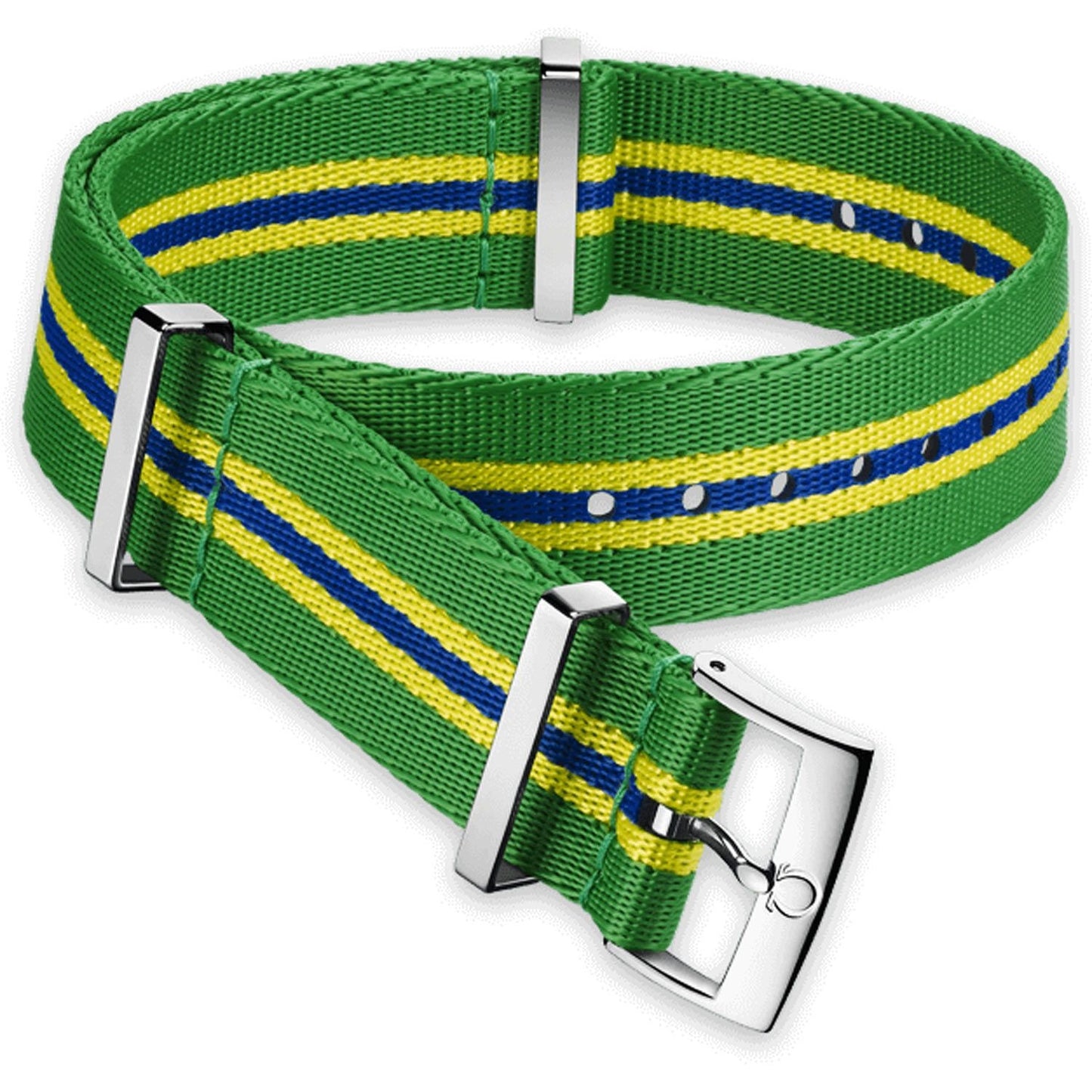 OMEGA NATO Green/Yellow/Blue Strap 20MM Standard Buckle Ref 031CWZ010678, 7613304233499 – Genuine OEM
