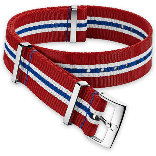 OMEGA NATO Polyamid Multicolour Striped Strap 22mm Ref 031CWZ010688, 7613304233680 – Genuine OEM